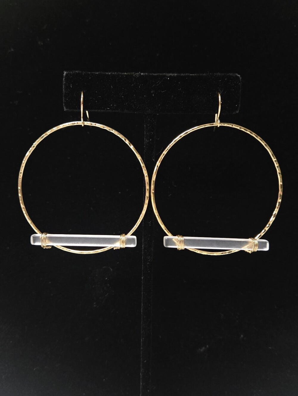 Leslie Curtis | Gold And Wire Wrapped Quartz Earrings